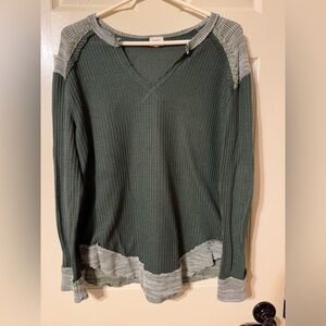 Cozy Waffle Knit Long Sleeve Top